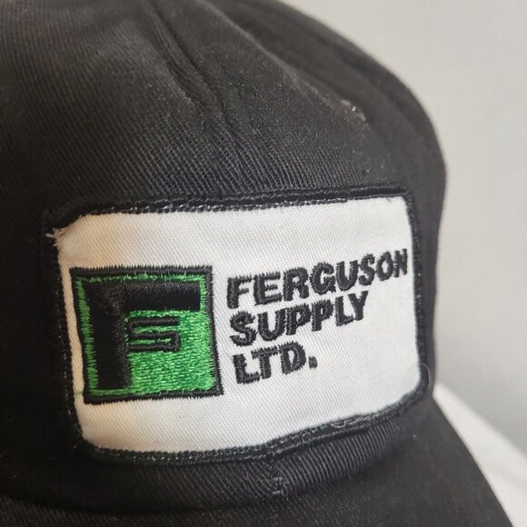 Ferguson Supply Hat Snapback Vintage 80s Cap Trucker K-Brand Blk Canada Made - Picture 3 of 13